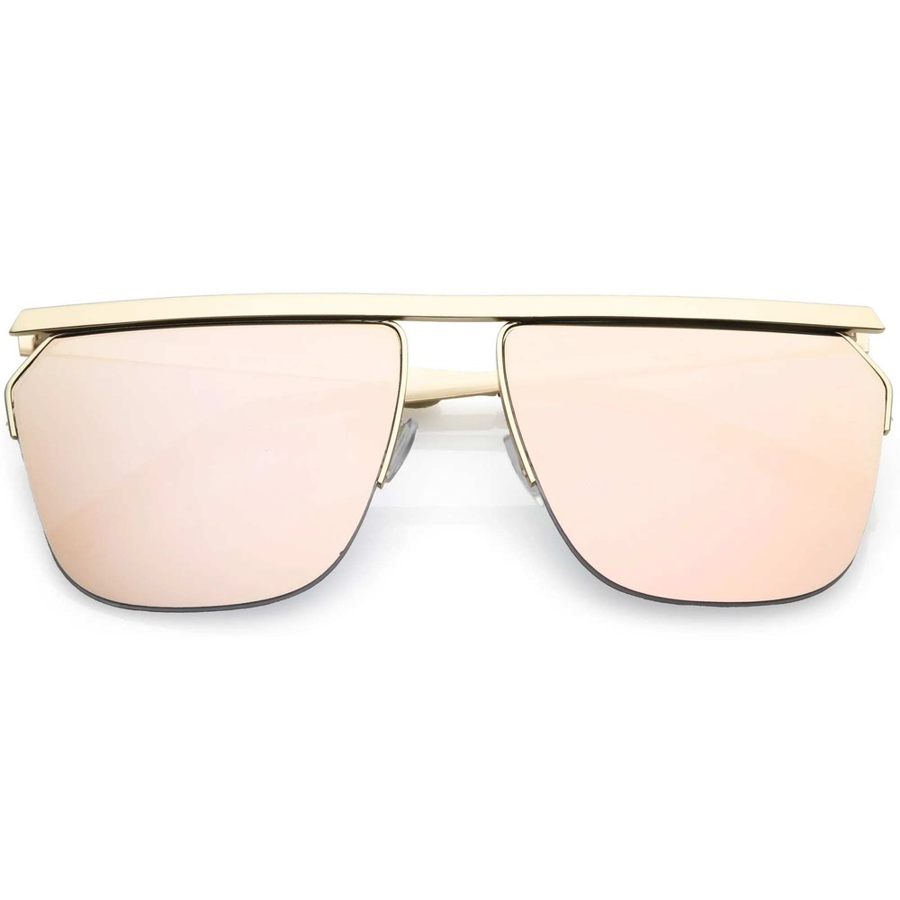 Aviator Sunglasses Flat Top Shield Mirrored Lens UV400 Protection Fashion Lentes